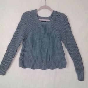 American Eagle Cotton Blend Chunky Knit Sweater Size Large in‎ Gray